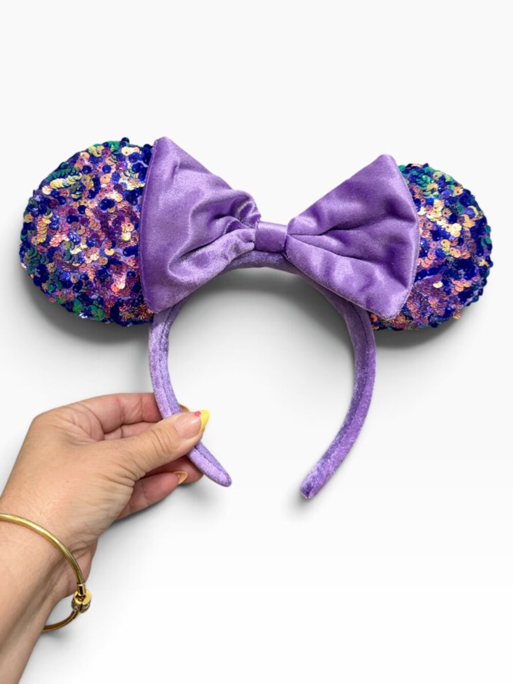 Disney Parks 2022 Amethyst Iridescent Sequins Velour Minnie Ears